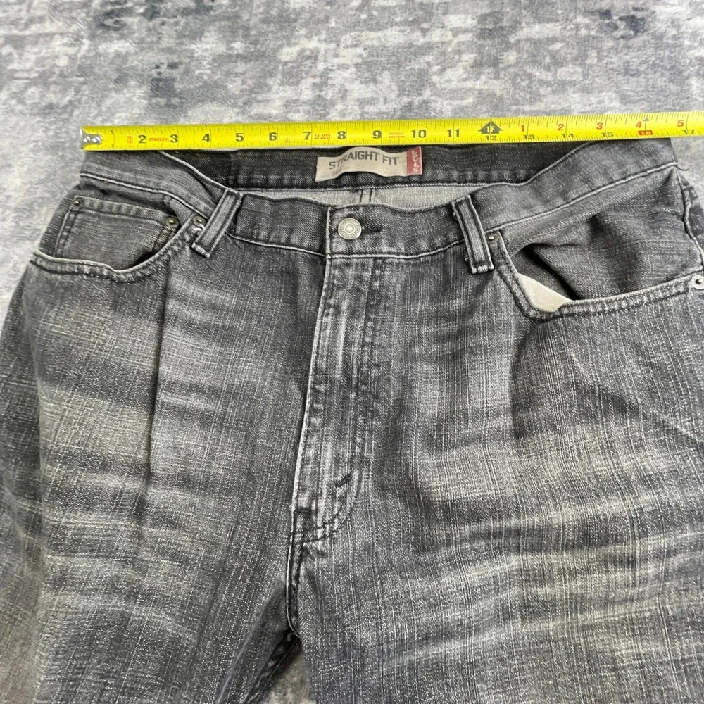 Levi's Mens 36x30 505 Straight Fit Jeans Faded Black Denim Casual Classic